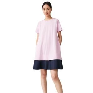 COS Dress With Contrast Hem Pink/Navy Size Small NWOT